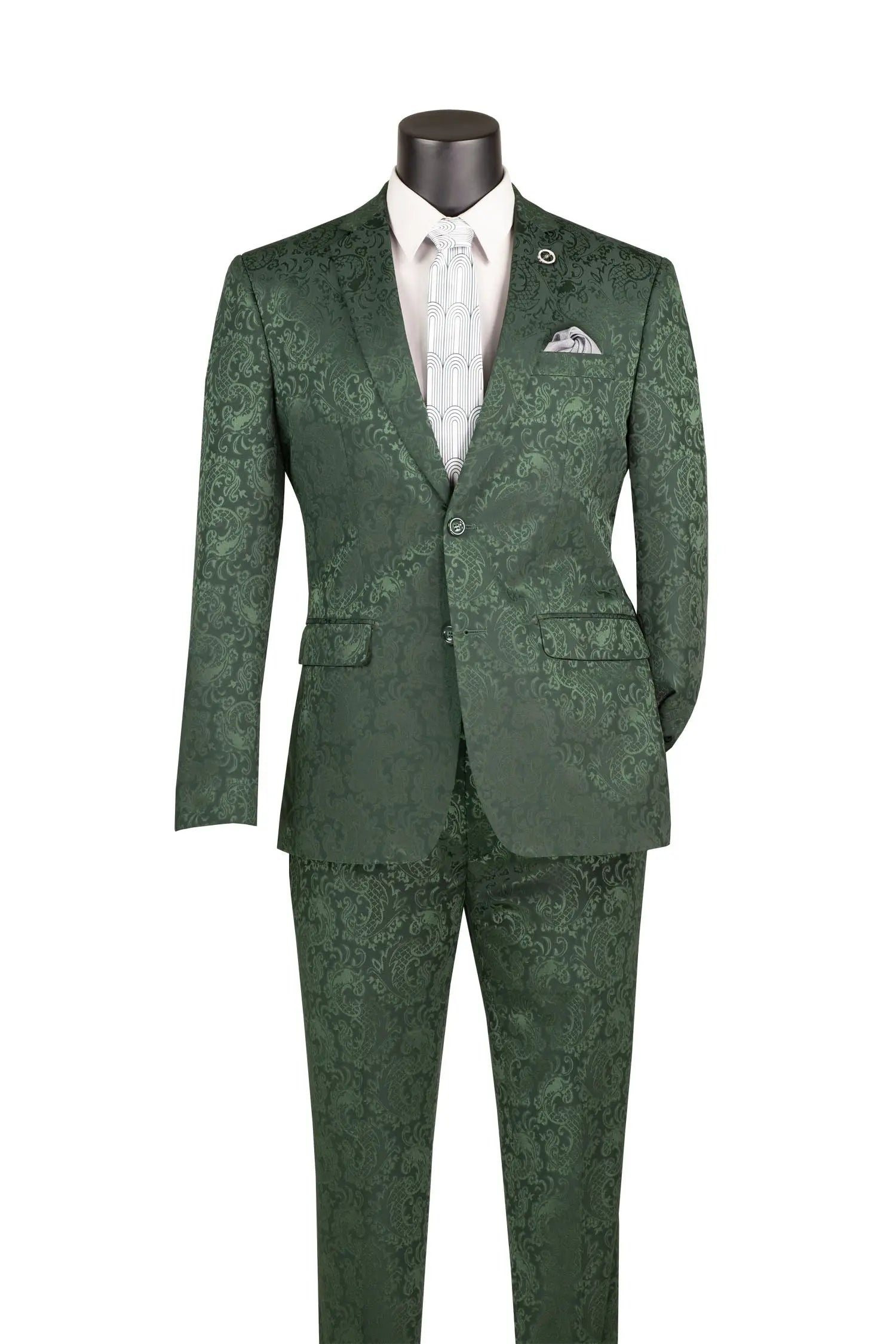 2 piece Jacquard print Slim Fit Suit M & R Clothing