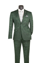 2 piece Jacquard print Slim Fit Suit M & R Clothing