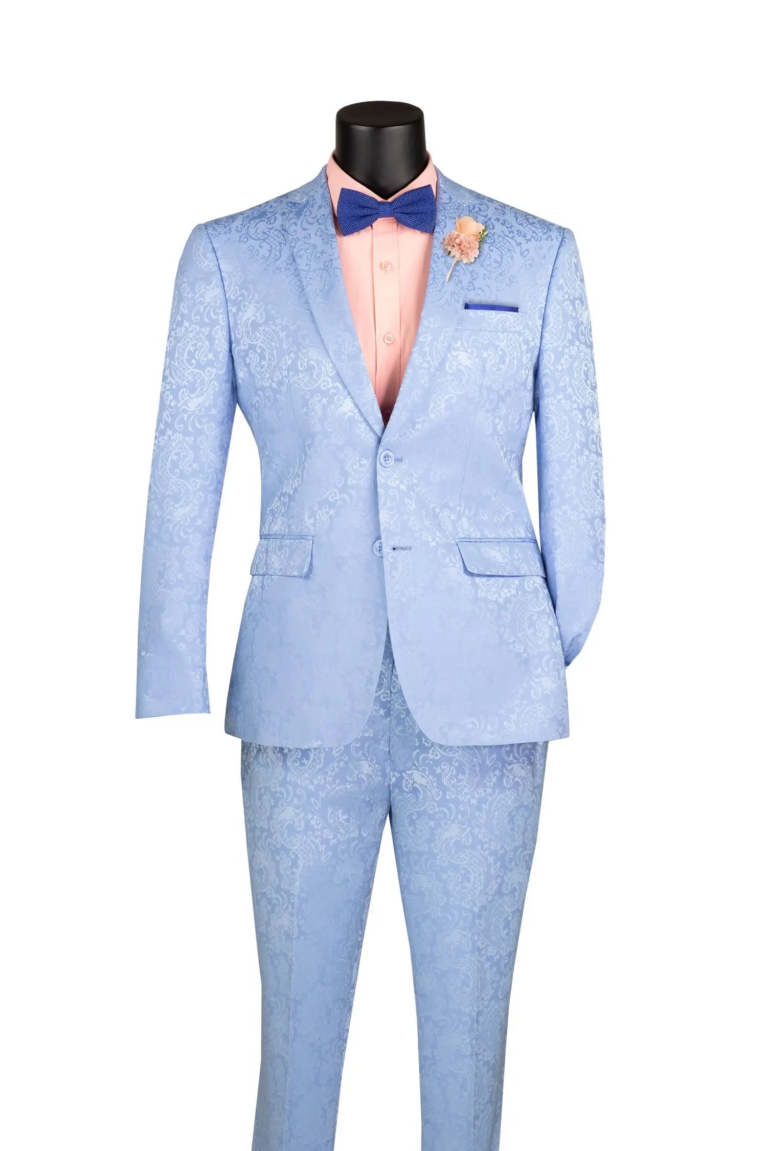 2 piece Jacquard print Slim Fit Suit M & R Clothing
