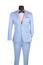 2 piece Jacquard print Slim Fit Suit M & R Clothing