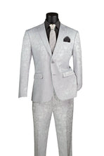 2 piece Jacquard print Slim Fit Suit M & R Clothing