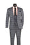 Men's 3-Piece Slim Plaid Double Breast Vest Suit