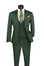 Men's 3-Piece Slim Printed Plaid Double Breast Vest Suit with Lapel