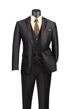Men's 3-Piece Slim Fit Satin Tuxedo Suit with Satin Trim M & R Clothing