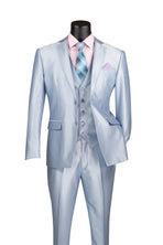 Men's 3-Piece Slim Fit Satin Tuxedo Suit with Satin Trim M & R Clothing