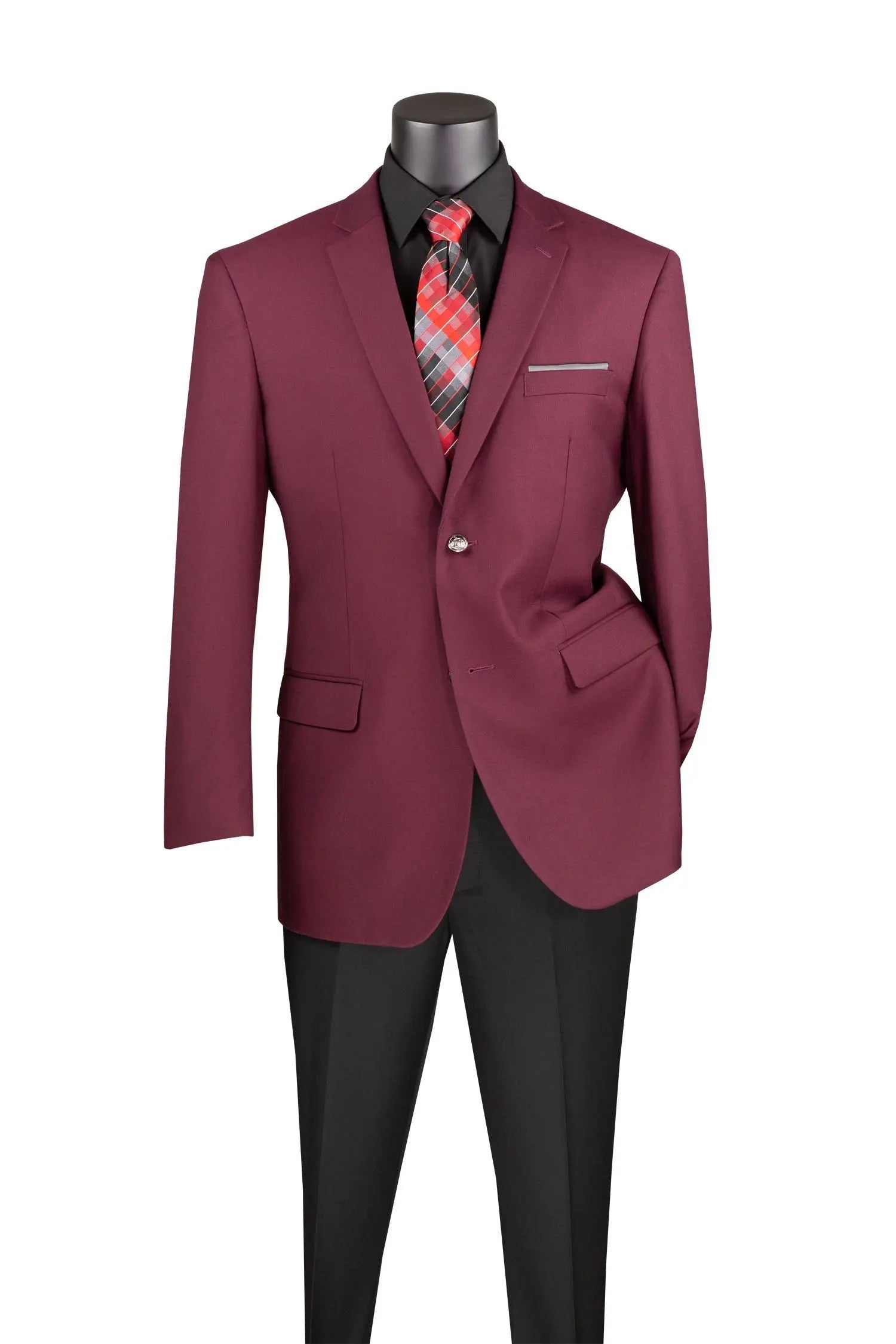 Men's Classic Regular Fit 2-Button Rayon Blazer M & R Clothing