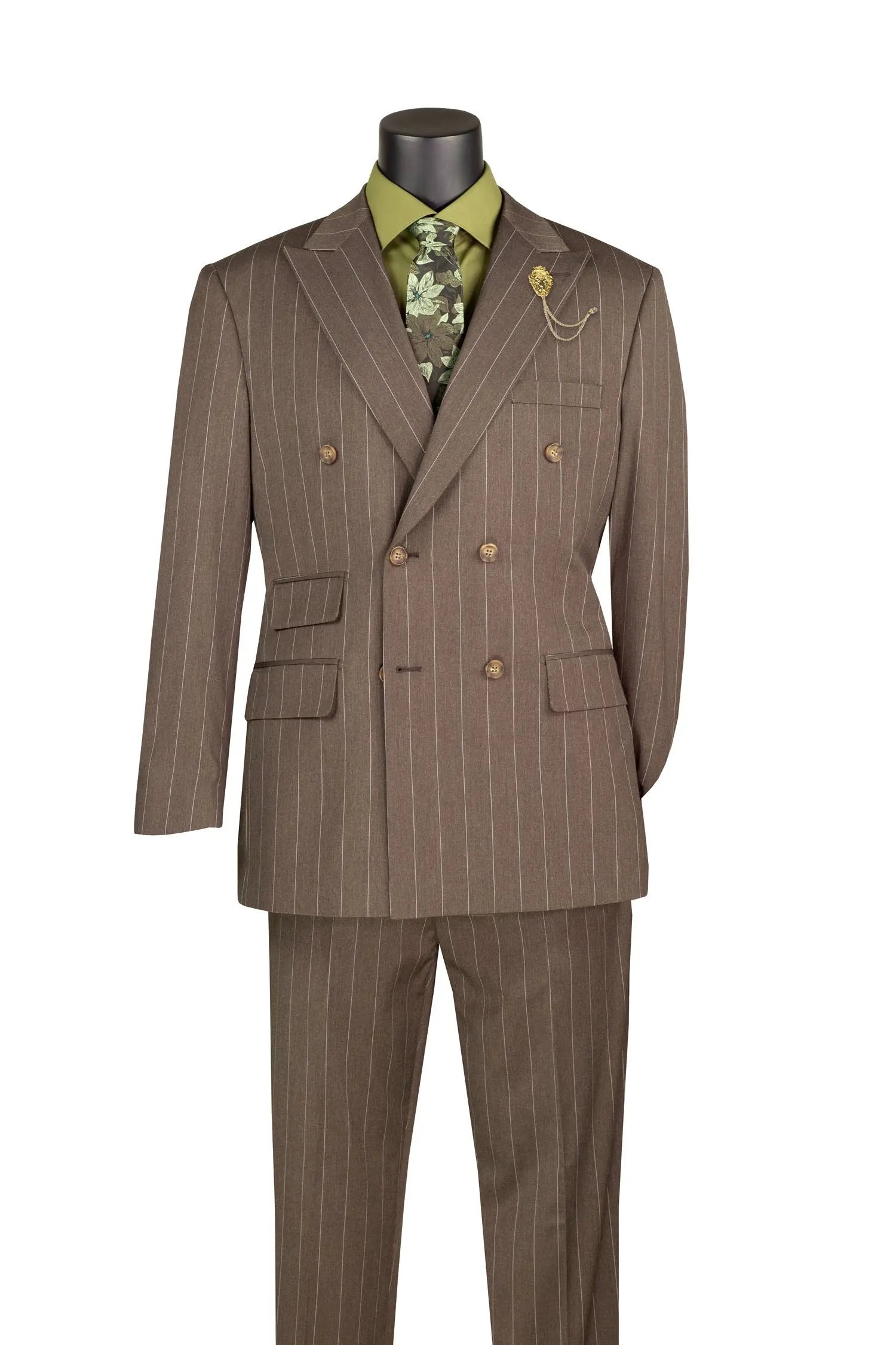 Regular Fit Double Breasted Italian Stripe M & R Clothing  M & R Clothing Mens-Suits