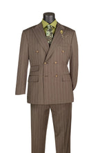 Regular Fit Double Breasted Italian Stripe M & R Clothing  M & R Clothing Mens-Suits