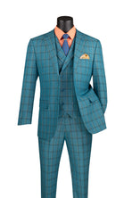 Regular Fit 3 Piece Window Pane Suit