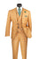 Yellow plaid suit on a mannequin with a white background