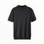 A black short-sleeve crewneck knit sweater displayed flat against a clean white background.