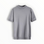A light gray short-sleeve knit top with a mock neck and ribbed cuffs and hem, displayed flat against a white background.
