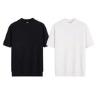 Ribbed Knit Short Sleeve Mock Neck Augustino  M & R Clothing mens-dress-shirts