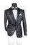 Men's Slim Fit Embroidery Blazer with Bowtie | Shawl Lapel Tuxedo Jacket