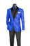 Men's Slim Fit Embroidery Blazer with Bowtie | Shawl Lapel Tuxedo Jacket