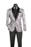 Men's Slim Fit Embroidery Blazer with Bowtie | Shawl Lapel Tuxedo Jacket