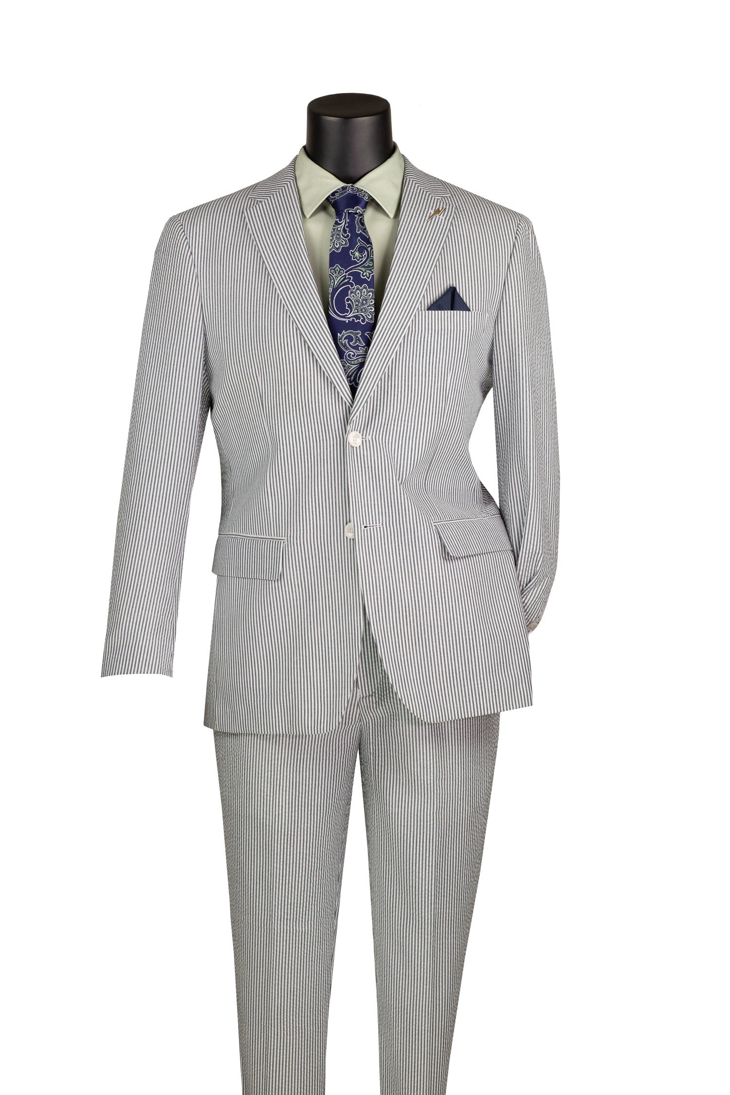 Modern Fit Seersucker 2 piece Men's Suit