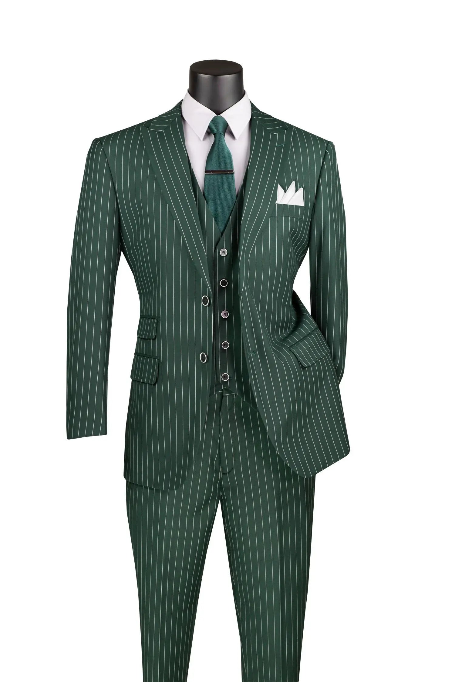 Men's 3-Piece Regular Fit Bold Pinstripe Suit M & R Clothing