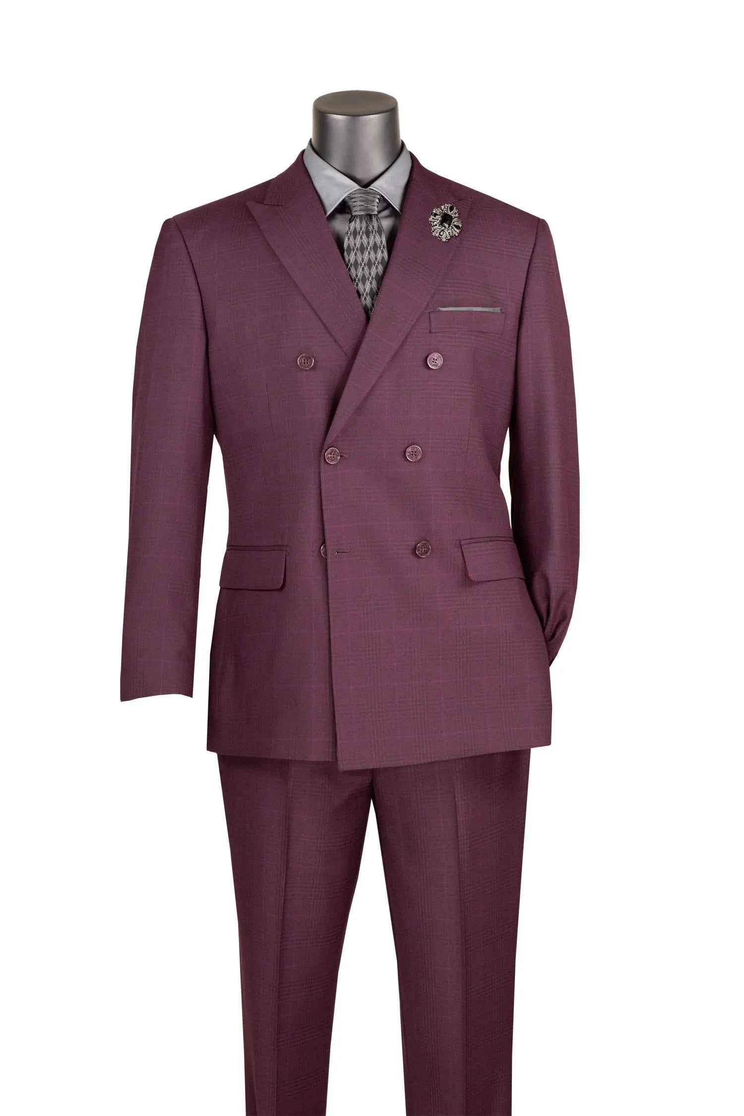 Double Breast Glen Plaid Suit M & R Clothing  M & R Clothing