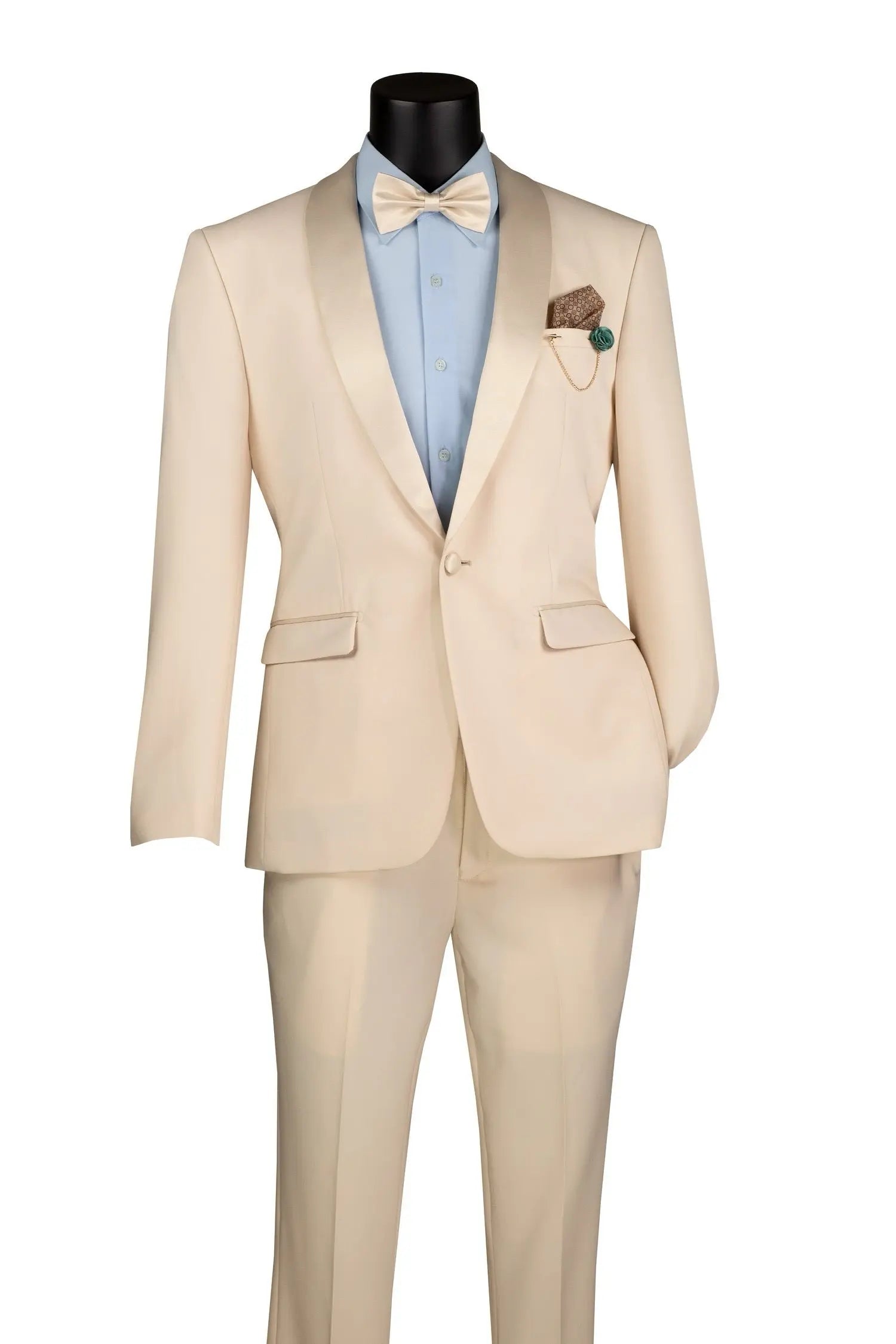 Slim Fit Shawl Collar 2 Piece with Matching Bow Tie M & R Clothing  M & R Clothing Mens-Tuxedos