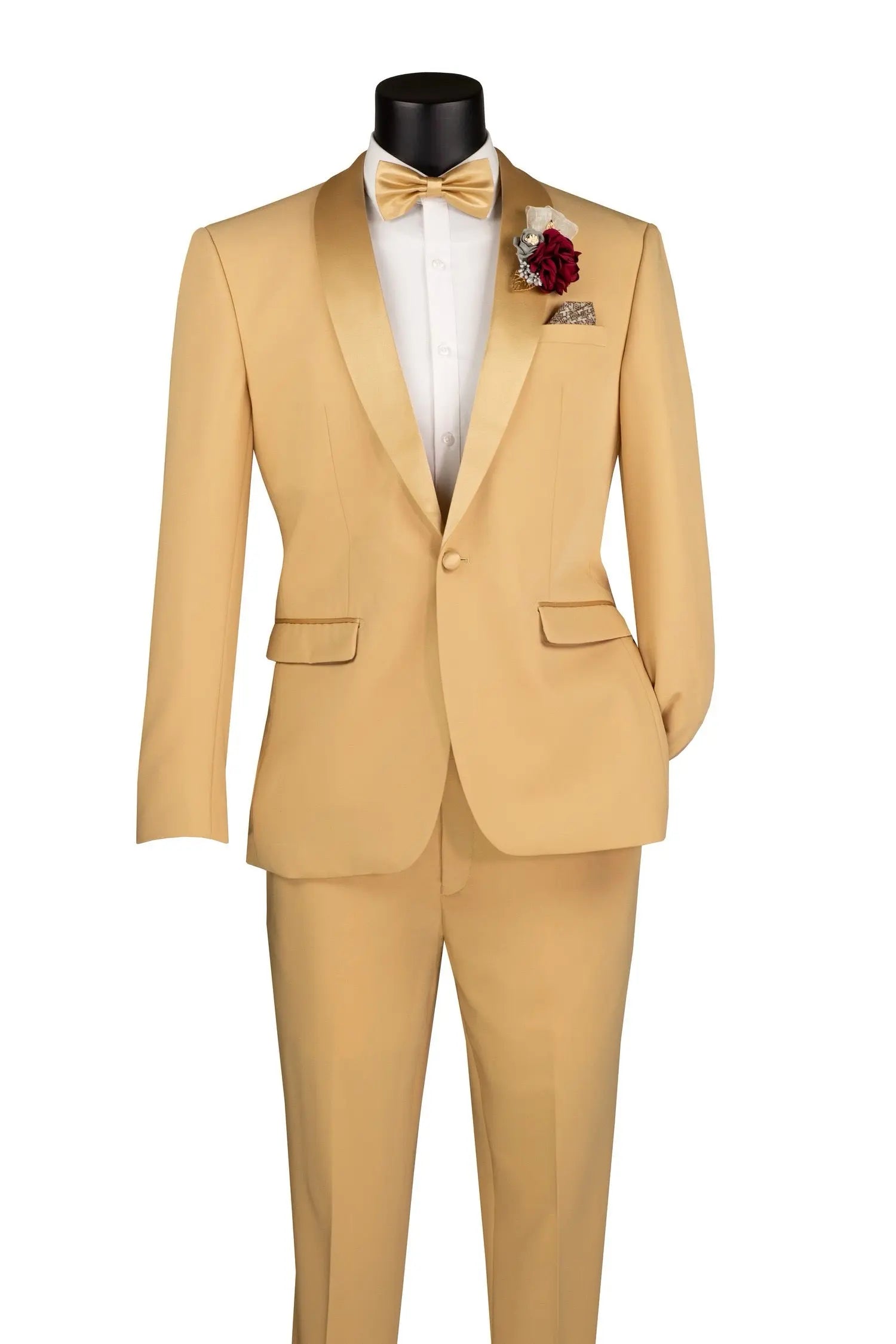 Slim Fit Shawl Collar 2 Piece with Matching Bow Tie M & R Clothing  M & R Clothing Mens-Tuxedos