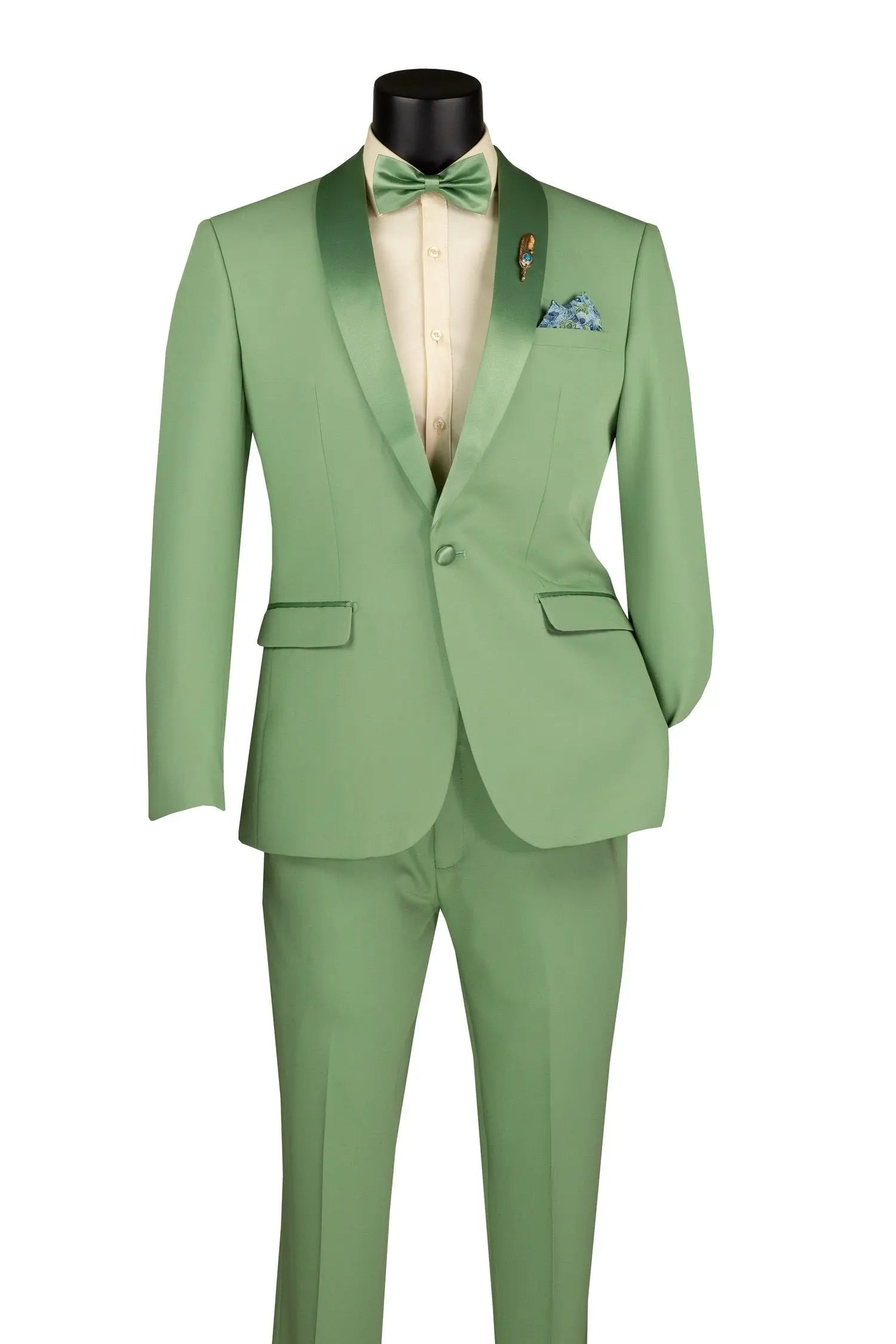 Slim Fit Shawl Collar 2 Piece with Matching Bow Tie M & R Clothing  M & R Clothing Mens-Tuxedos