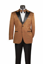 Men's Regular Fit Floral Jacquard Blazer with Bow Tie M & R Clothing  M & R Clothing Mens-Tuxedos