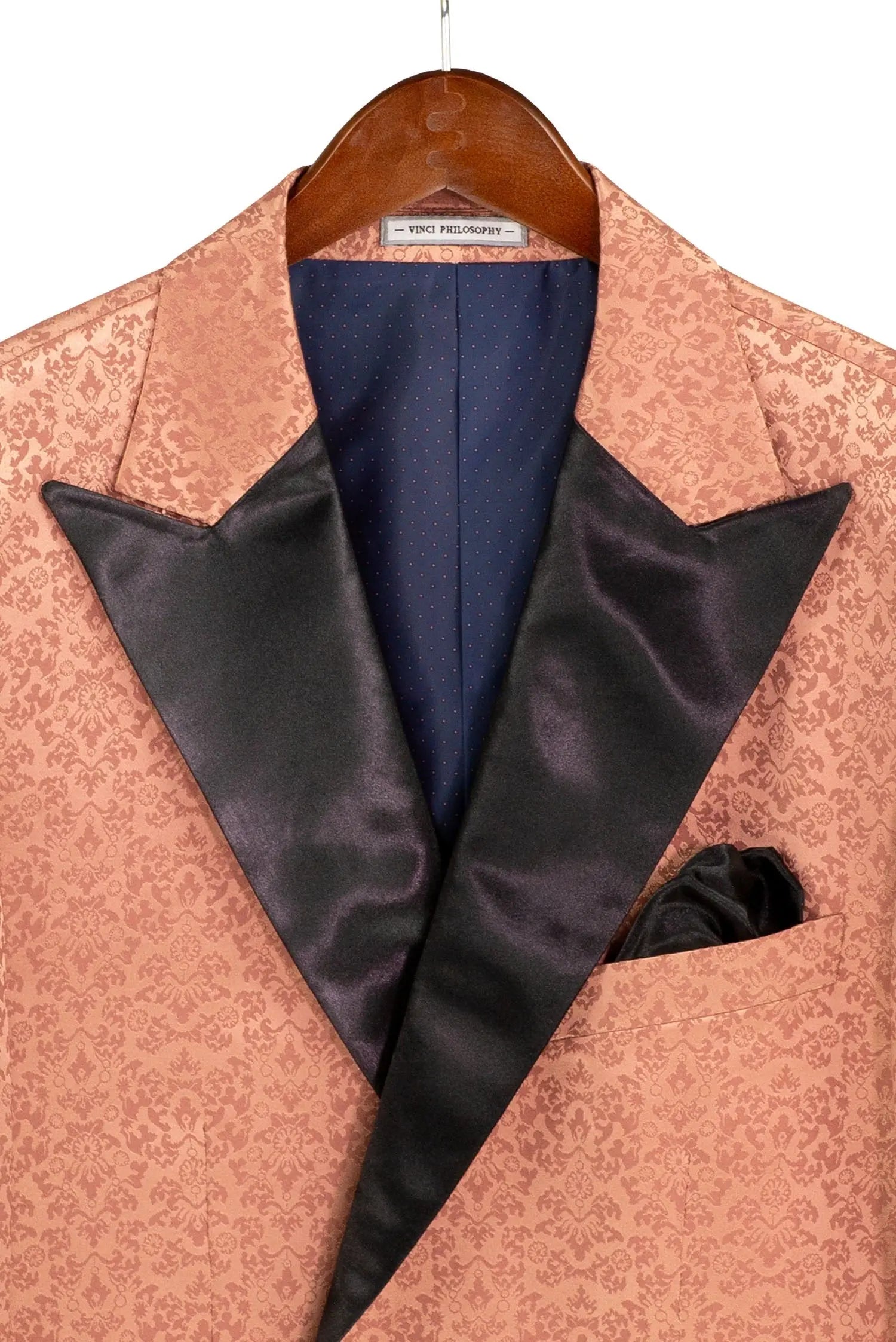 Men's Regular Fit Floral Jacquard Blazer with Bow Tie M & R Clothing  M & R Clothing Mens-Tuxedos