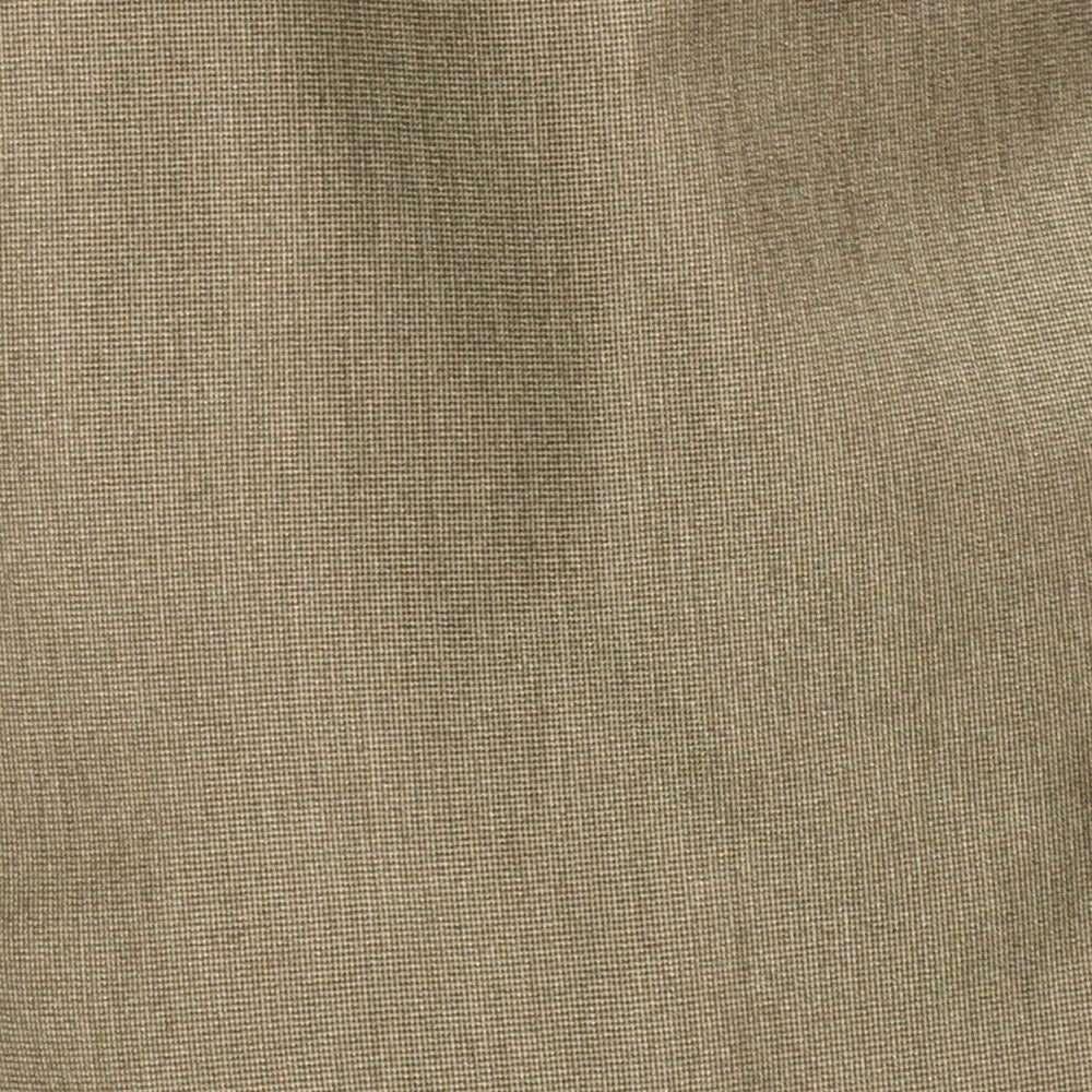 A close-up of a woven fabric texture in a warm taupe-beige color, showing the detailed weave pattern and subtle folds.