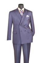Purple suit on a mannequin with a white background