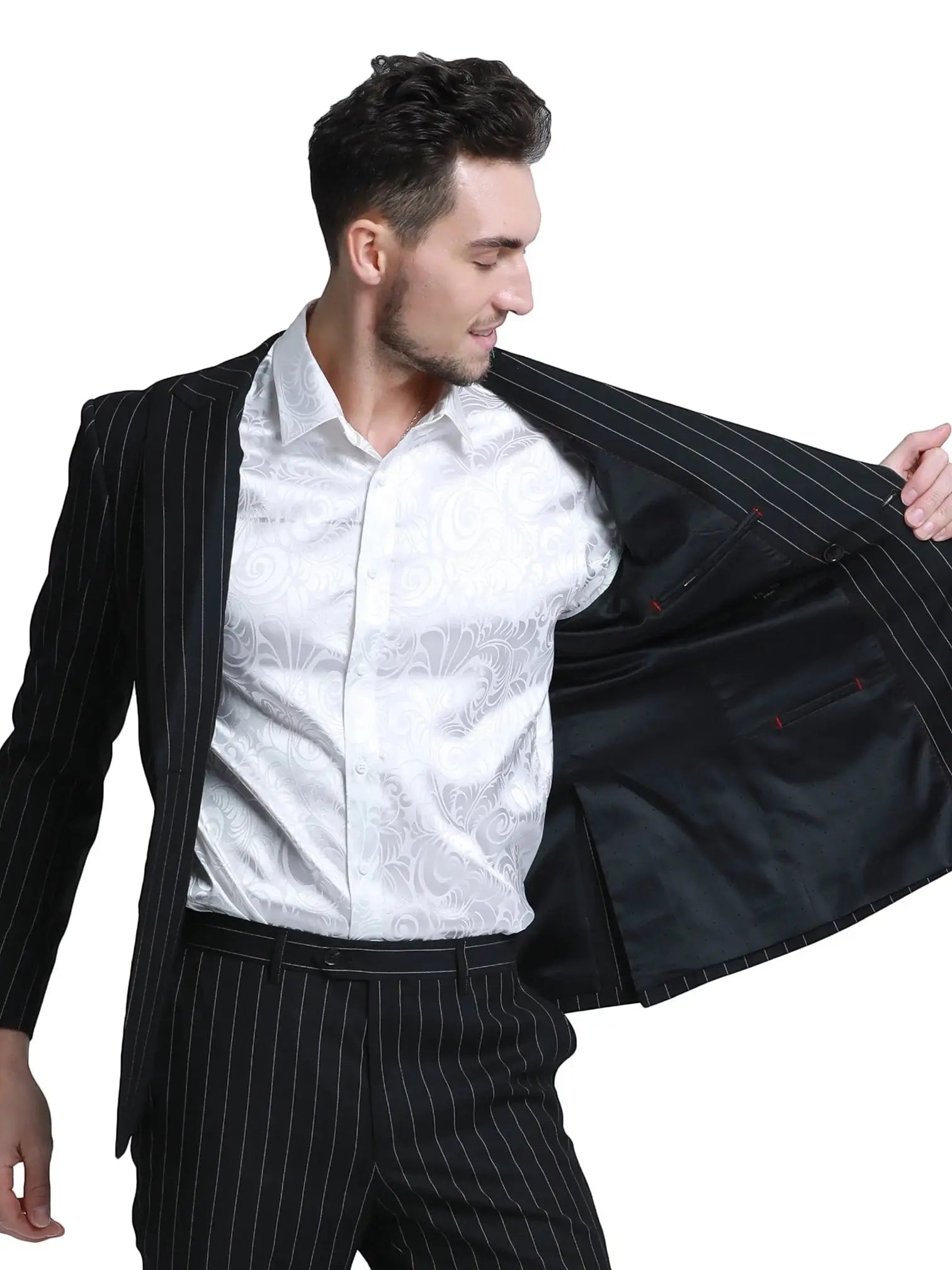 2-Piece Slim Fit Pinstripe Double Breast Suit Tazzio