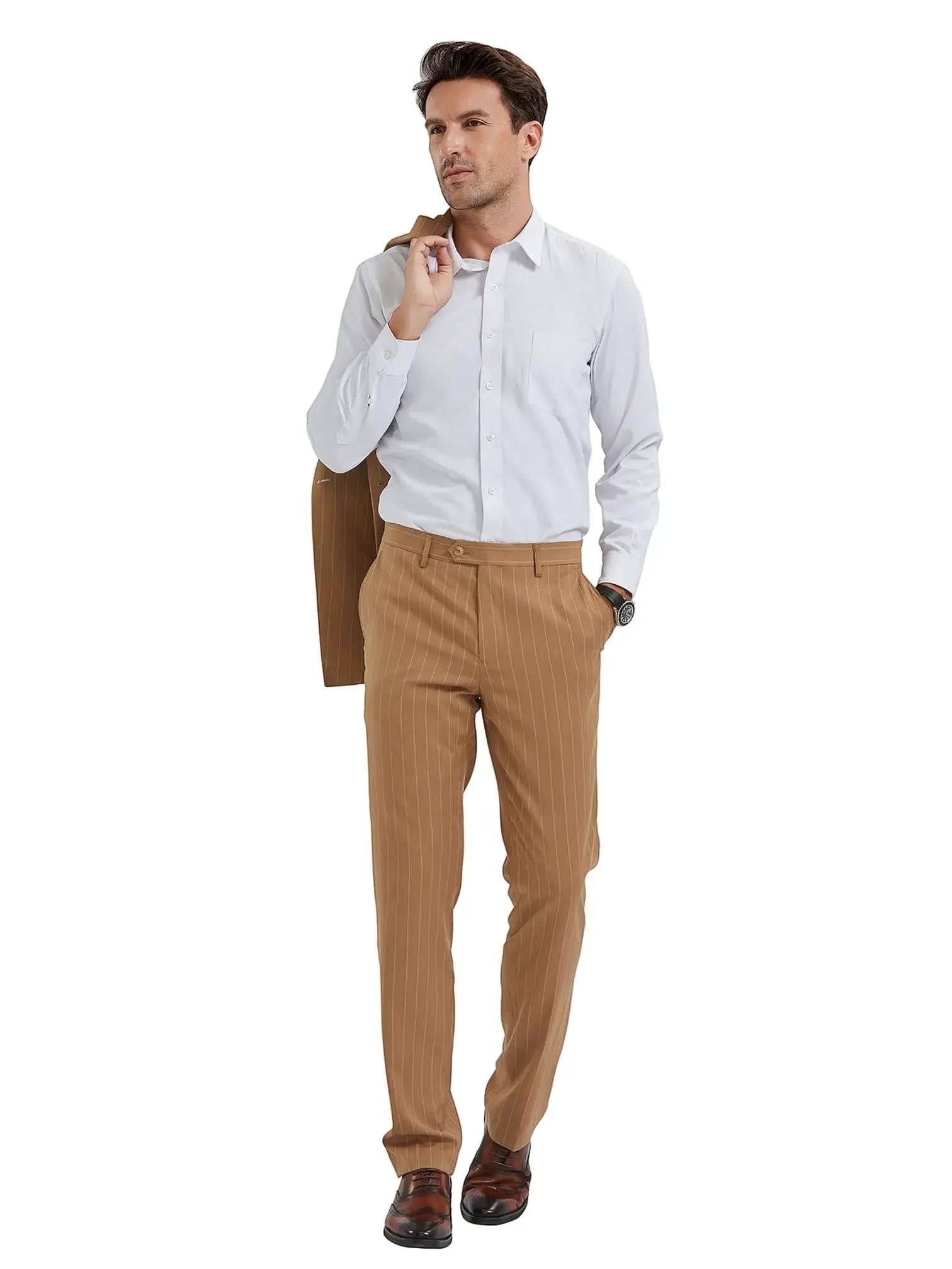 2-Piece Slim Fit Pinstripe Double Breast Suit Tazzio