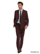 2-Piece Slim Fit Pinstripe Double Breast Suit Tazzio
