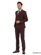 2-Piece Slim Fit Pinstripe Double Breast Suit Tazzio