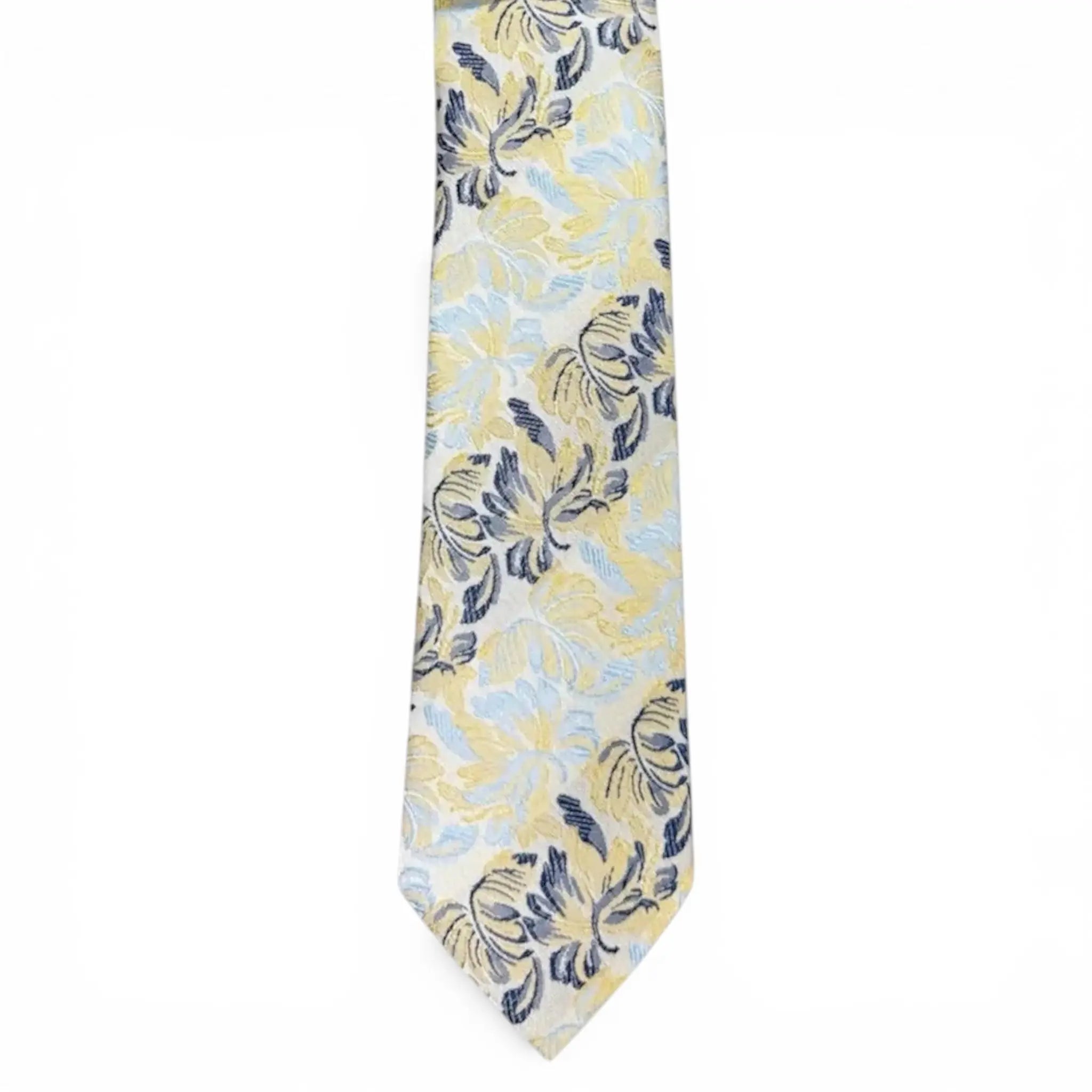 Floral and Geometric Design Augustino Tie and Pocket Square Set Augustino