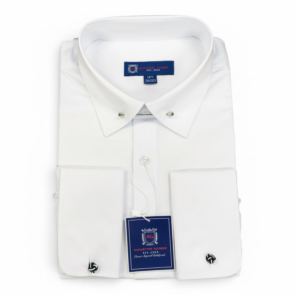 Men's Pin Collar French Cuff Dress Shirt