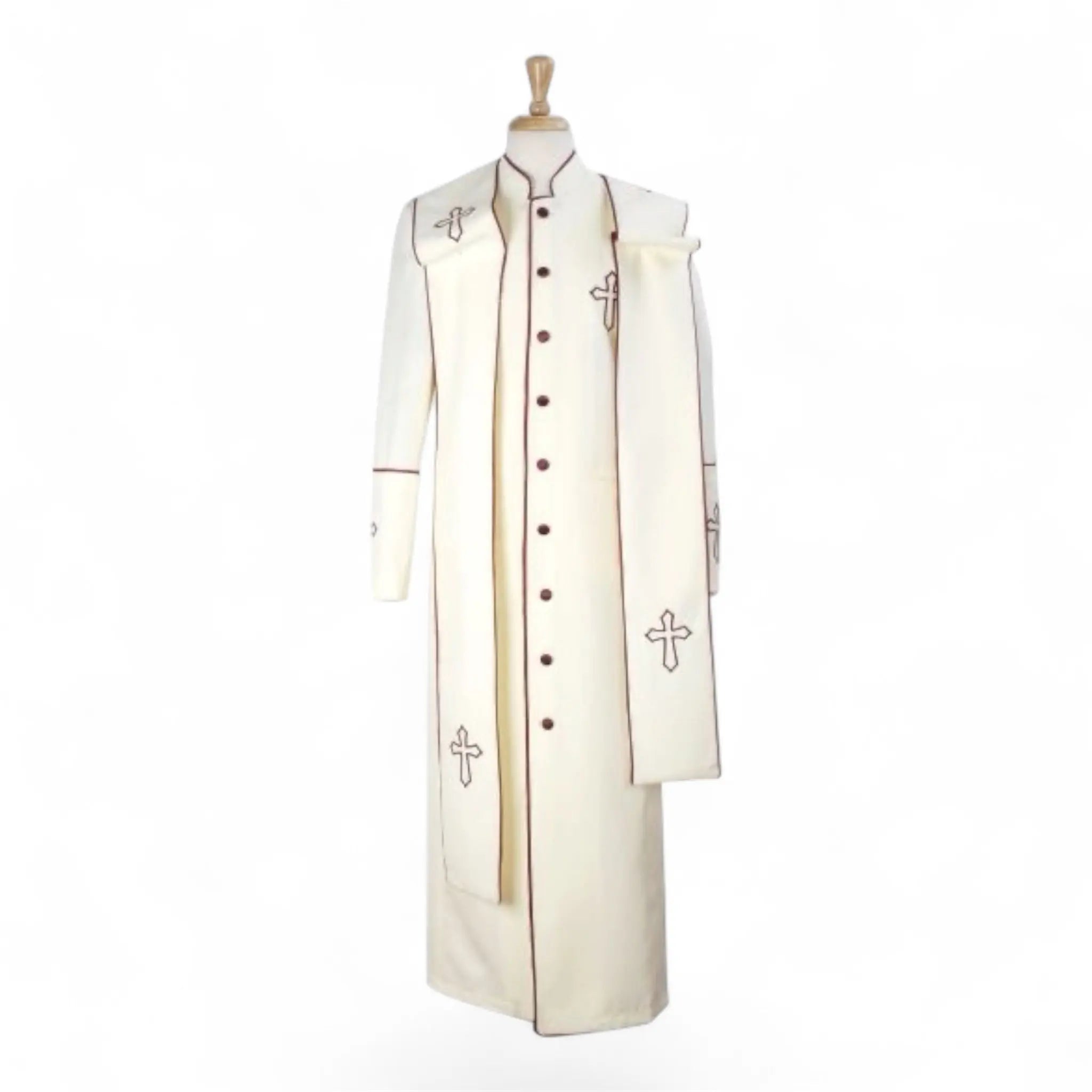 Men’s Cassock Style Clergy Robe with Stole M & R Clothing  M & R Clothing Clergy