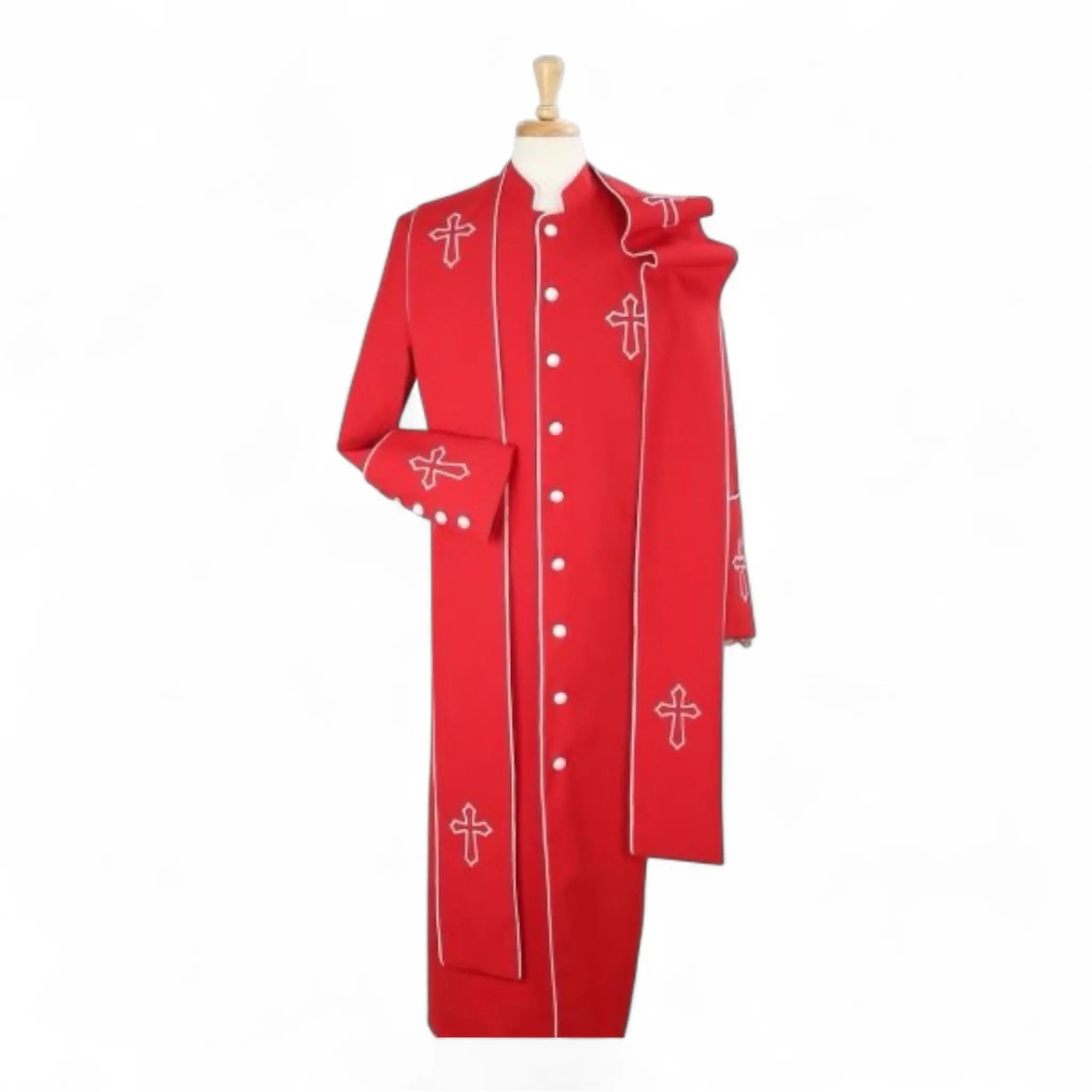 Men’s Cassock Style Clergy Robe with Stole M & R Clothing  M & R Clothing Clergy