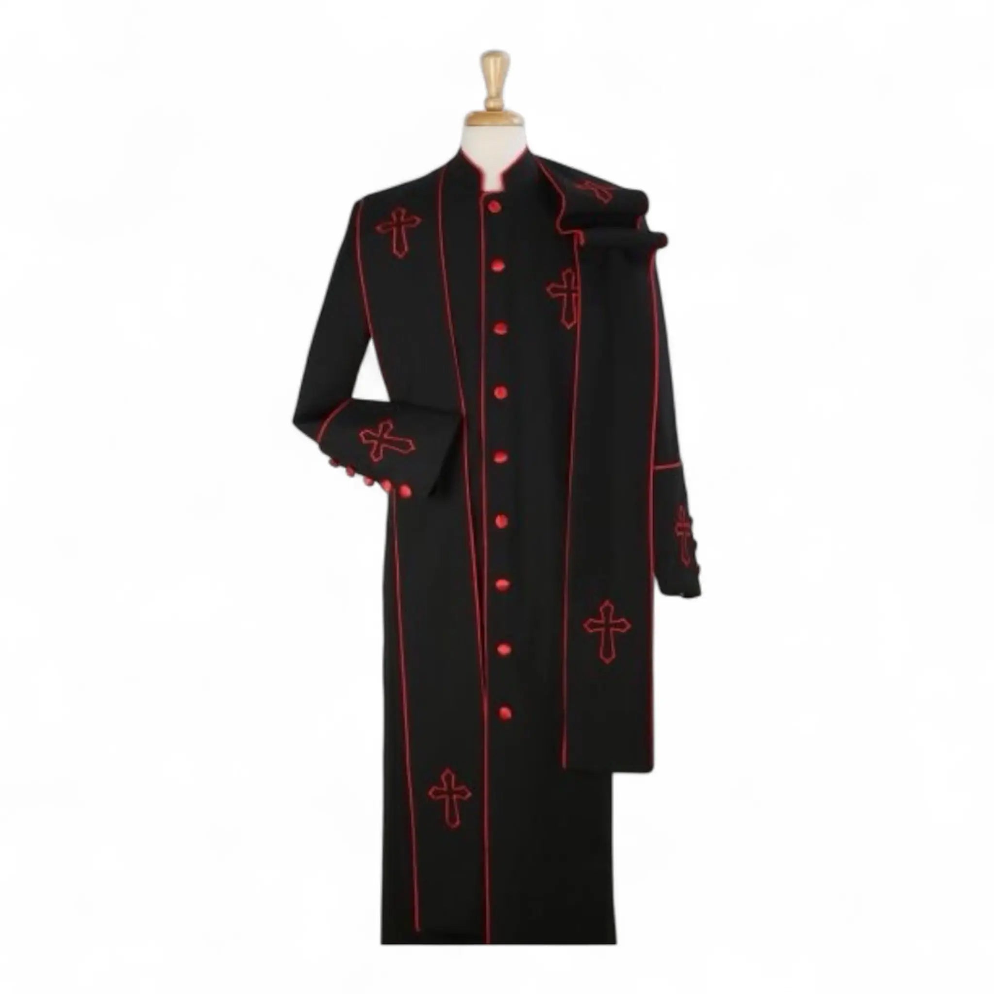 Men’s Cassock Style Clergy Robe with Stole M & R Clothing  M & R Clothing Clergy
