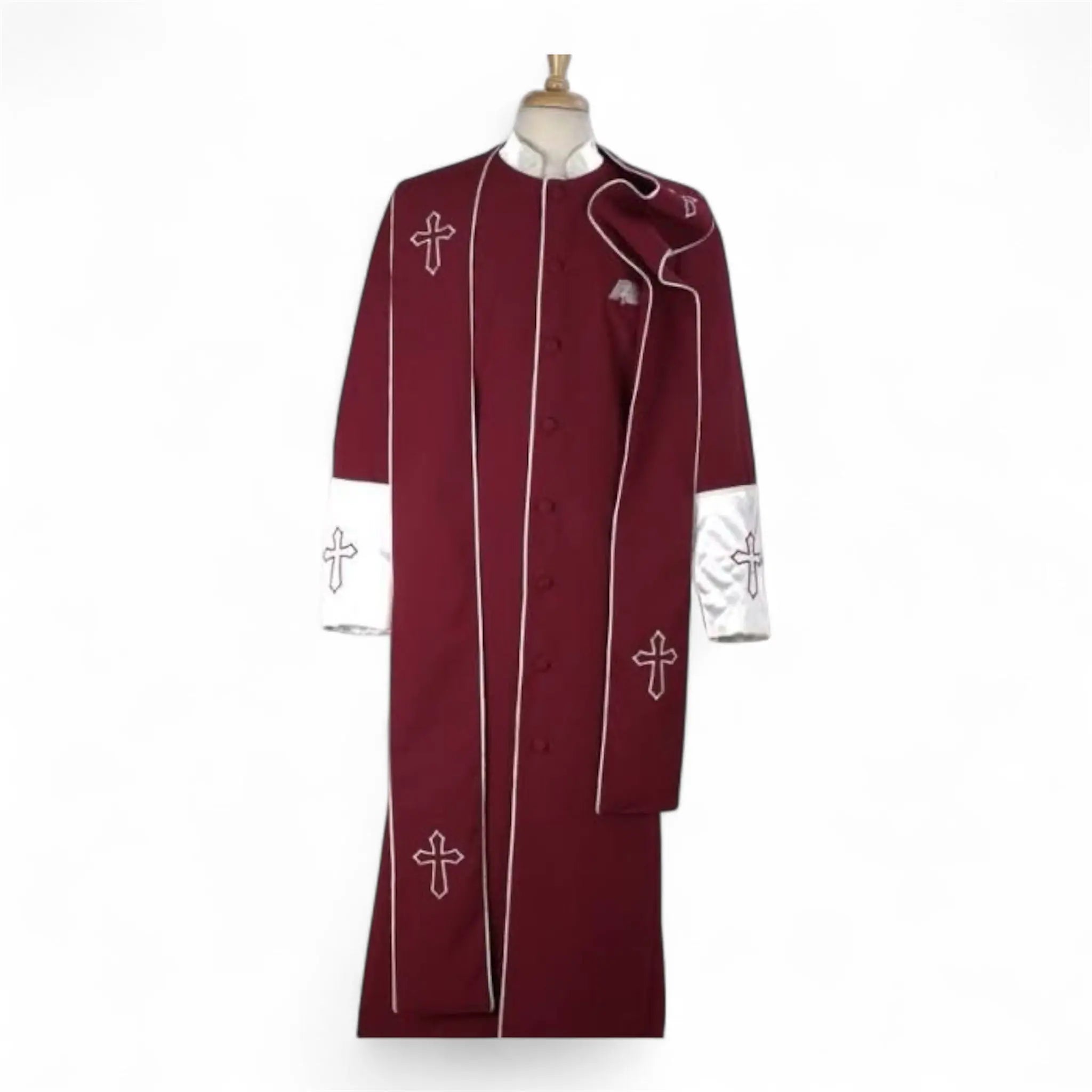 Men’s Cassock Style Clergy Robe with Stole M & R Clothing  M & R Clothing Clergy