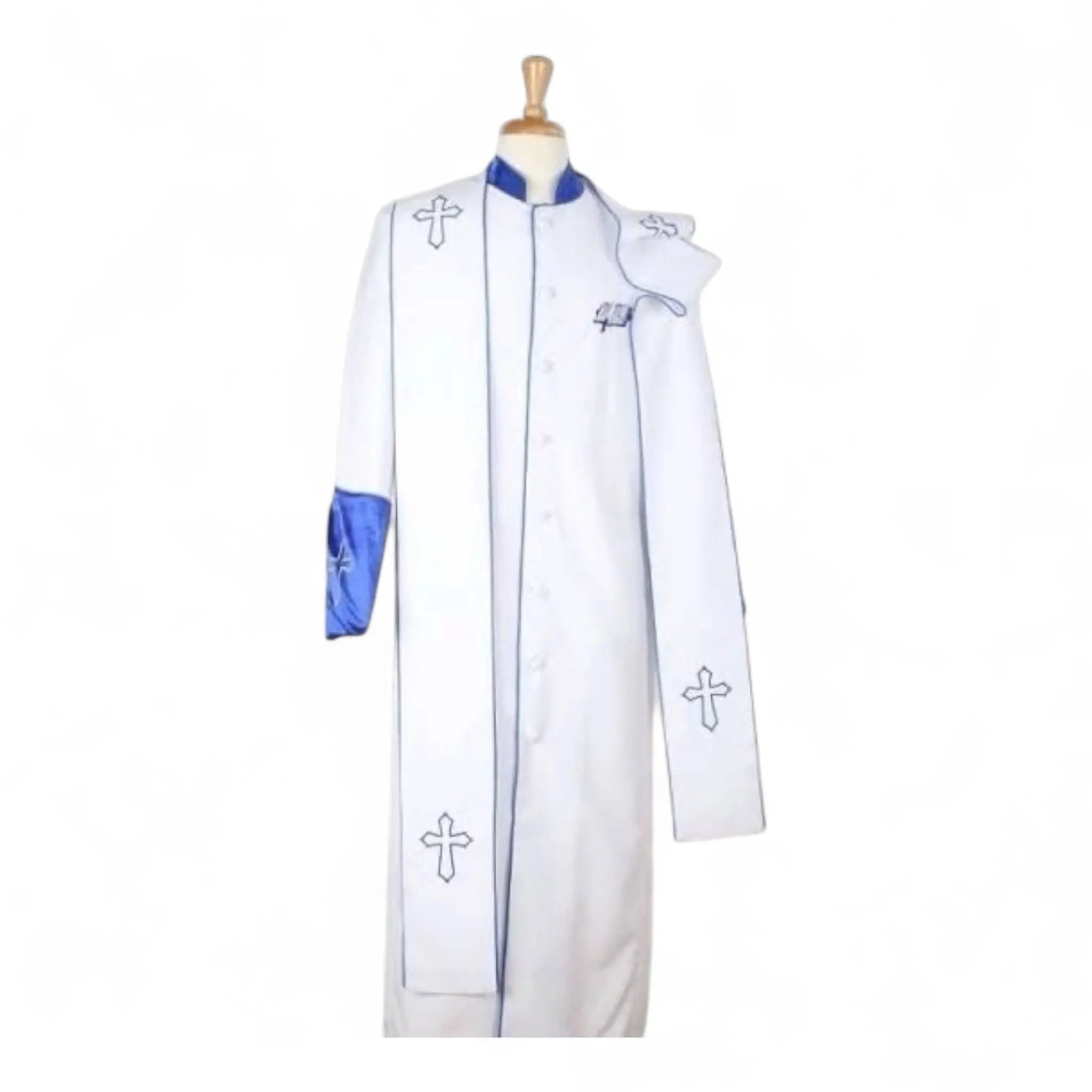 Men’s Cassock Style Clergy Robe with Stole M & R Clothing  M & R Clothing Clergy
