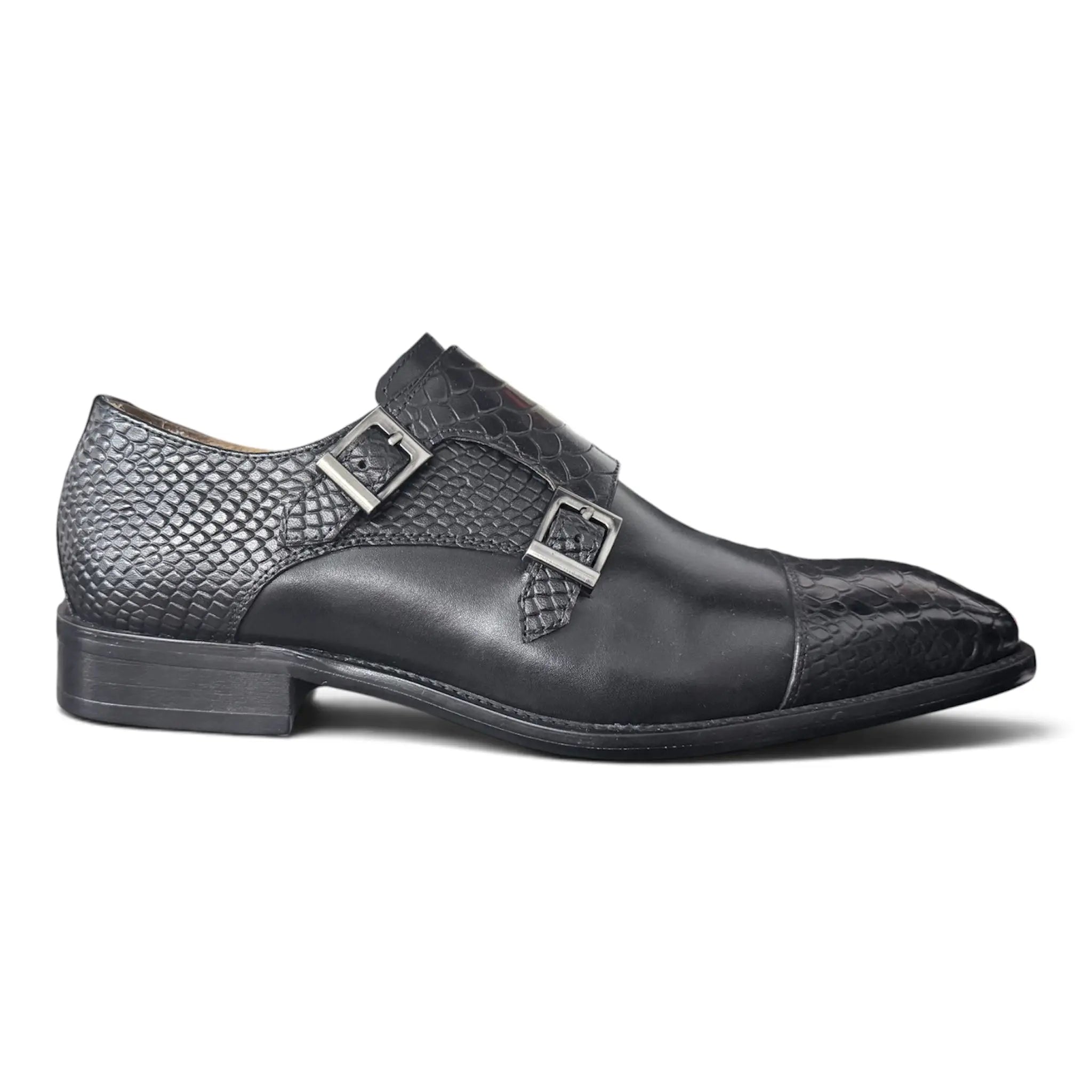 The Val Augustino Croc Double Monk Strap Leather Shoes Augustino  M & R Clothing Mens-Shoes