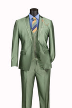 Men's 3-Piece Slim Fit Satin Tuxedo Suit with Satin Trim M & R Clothing  M & R Clothing Mens-Tuxedos