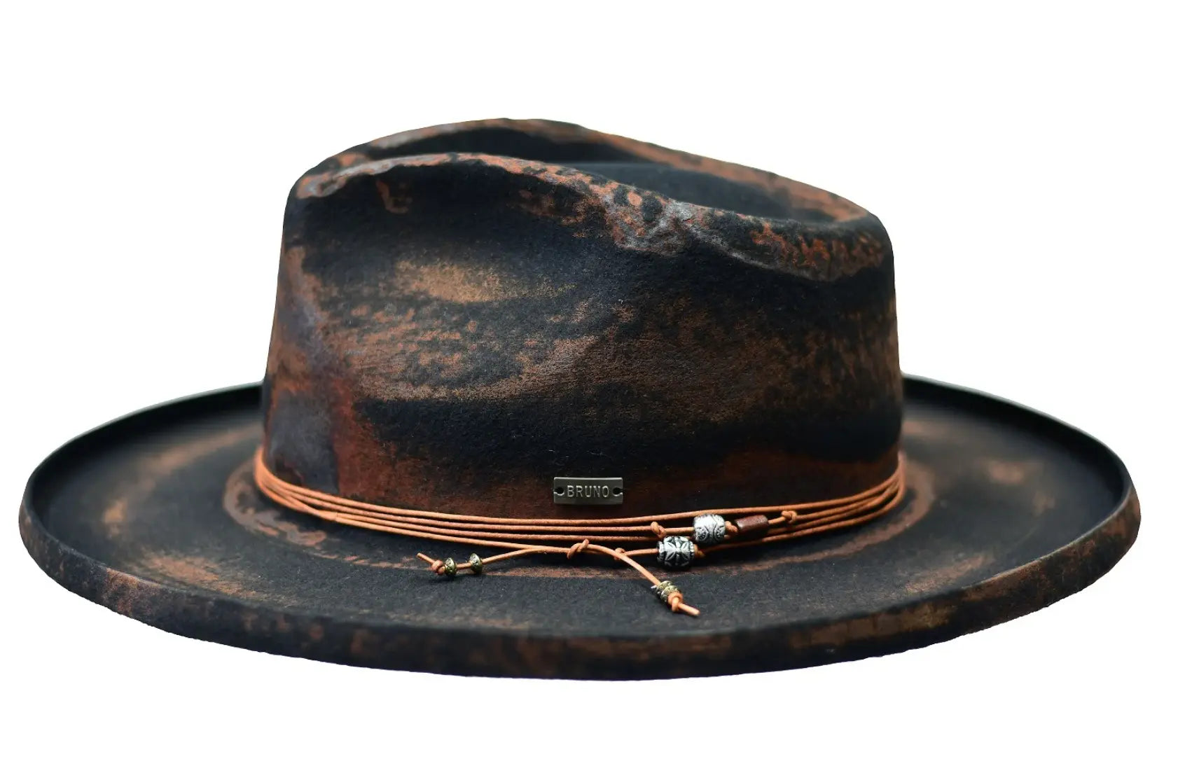 Orleans Wide Pencil Curl Brim Fedora by Bruno Capelo Bruno Capelo
