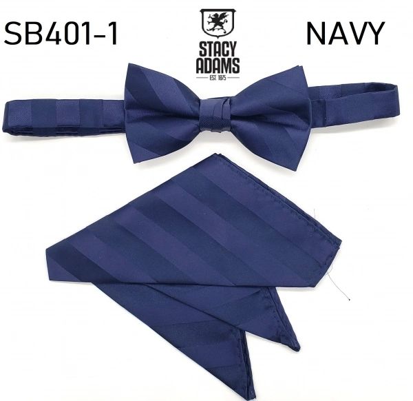 Stacy Adams Stripe Wedding Bow Tie Set