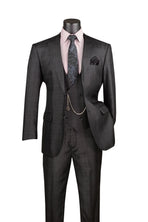 3-PC Plaid With Low Cut DB Vest M & R Clothing