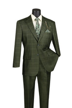 3-PC Plaid With Low Cut DB Vest M & R Clothing