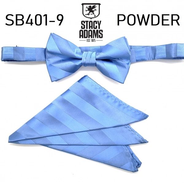 Stacy Adams Stripe Wedding Bow Tie Set