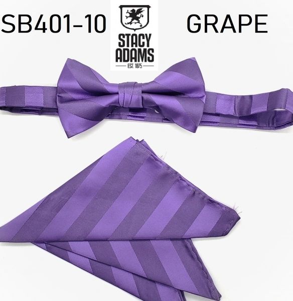 Stacy Adams Stripe Wedding Bow Tie Set