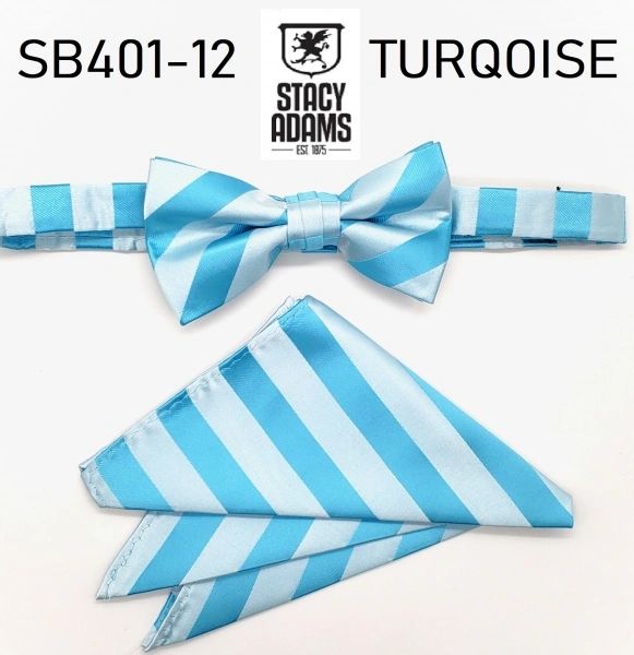 Stacy Adams Stripe Wedding Bow Tie Set